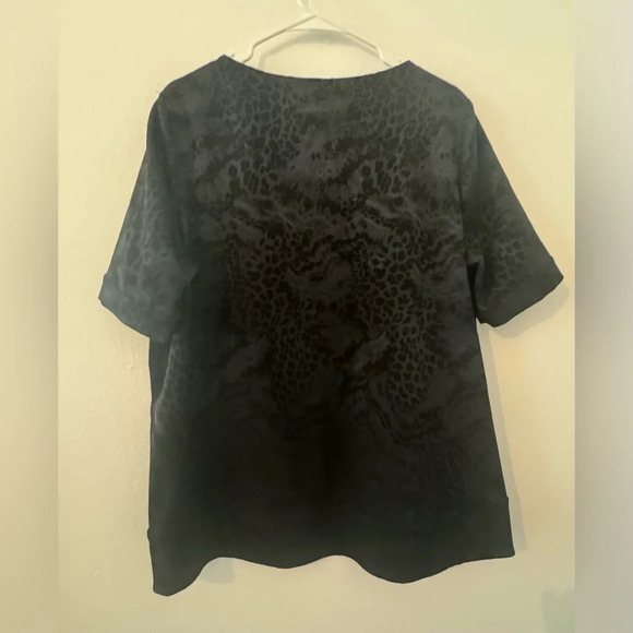 Hilton Hollis Leopard Animal Print Dressy Top Office Career Quiet Luxury XL - Picture 3 of 9
